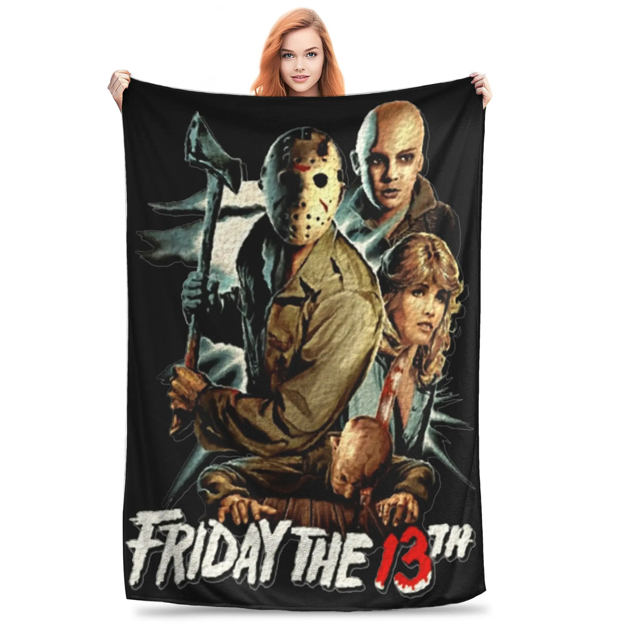 

Jason Voorhees Friday 13th Printed Blanket For Men Women Warm Cozy Fluffy Horror Movie 2024 Throw Blankets for Living Room