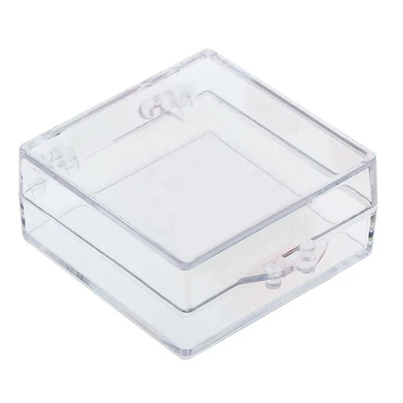 Mini Hộp Nhựa Vuông Hộp Đựng Trang Sức, Rõ Ràng Hạt Trang Sức Hộp Bảo Quản Kẹo Viên Thuốc Người Tổ Chức Ốp Lưng Bình Chứa 4.2x4.2x1.9cm