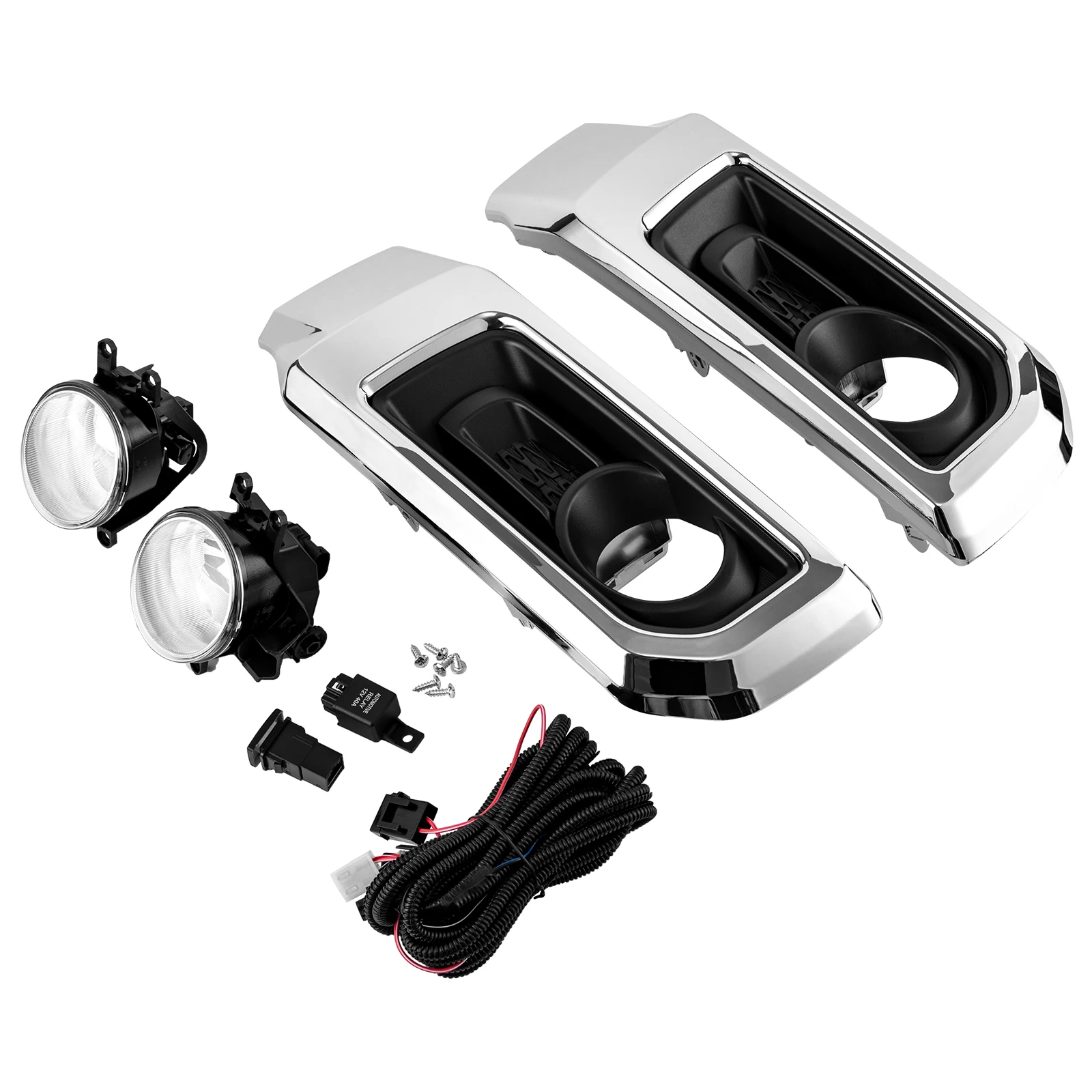 المصد الأمامي للقيادة مصابيح الضباب H16 مع الحواف يناسب 2014-2020 Toyota 4Runner Limited