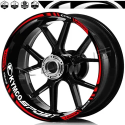 For KYMCO XCITING 400i 500 Xtown300i Downtown125i 350i Superdink 125 Motorcycle Wheel Sticker Stripe Rim Decal Accessories Tape