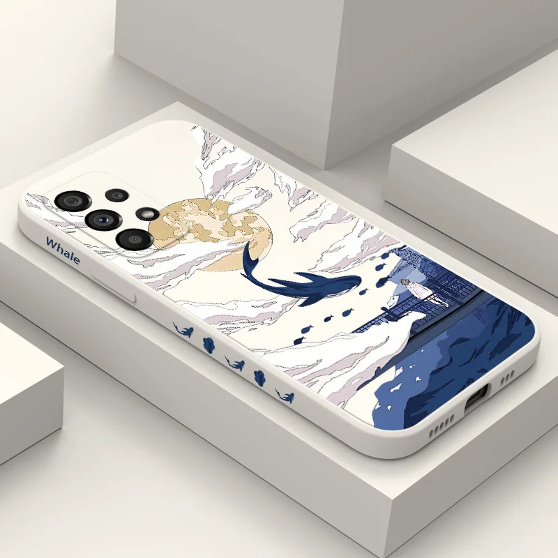 

Night Sky Whale Phone Case For Samsung Galaxy A73 A53 A33 A23 A13 A03 A72 A52 A52S A32 A22 A12 A71 A51 A31 A21S 4G 5G Cover