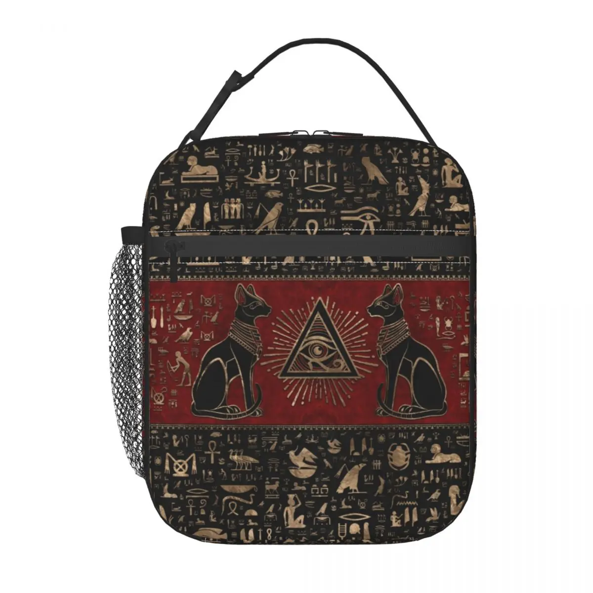 Custom Ancient Egypt Eye Of Horus Lunch Bag Men Women Cooler Thermal Insulated Lunch Boxes for Student School