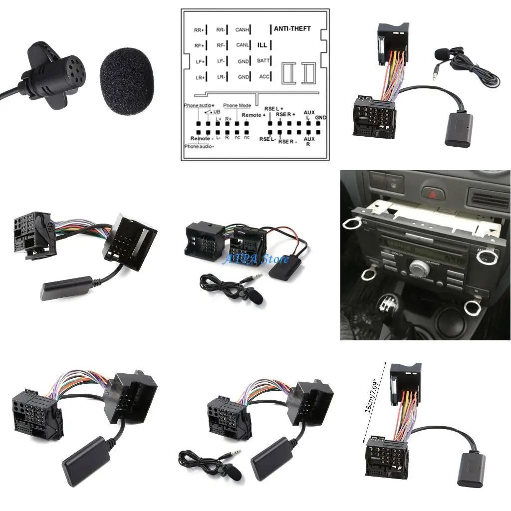 

U13C Bt5.0 Module Receiver with Adapter Cable AUX IN Cable for Focus 6000CD