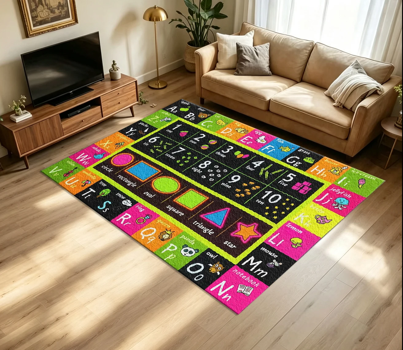 Children's Educational Tools: Alphabet, Numbers, Shape Learning Mats, Play Mats, Floor Mats, Classroom Playroom Floor Mats