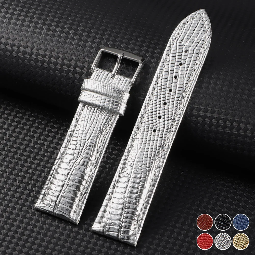 18mm 20mm 22mm Leather Watch Band for SmartWatch Strap Lizard Pattern Men Women Business Wristbelt Waterproof Sport Wristband