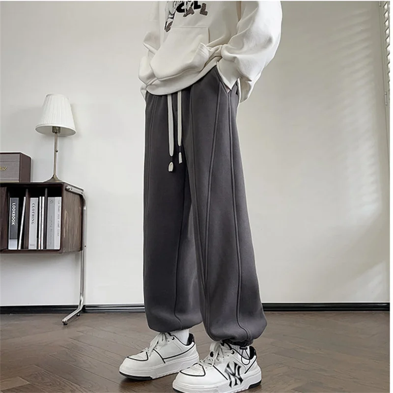 2023 Autumn New Youth Fashion Trend Handsome Guard Pants for Men's Casual Large Loose Versatile Strap Guard Pants