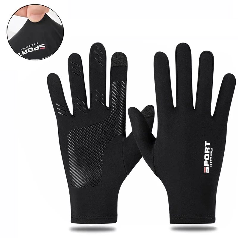 زوج واحد من قفازات جميع الأصابع الرقيقة، قفازات شاشة لمس قابلة للتنفس ومقاومة للصدمات، قفازات ركوب الدراجات على الطرق الجبلية للربيع والصيف #1