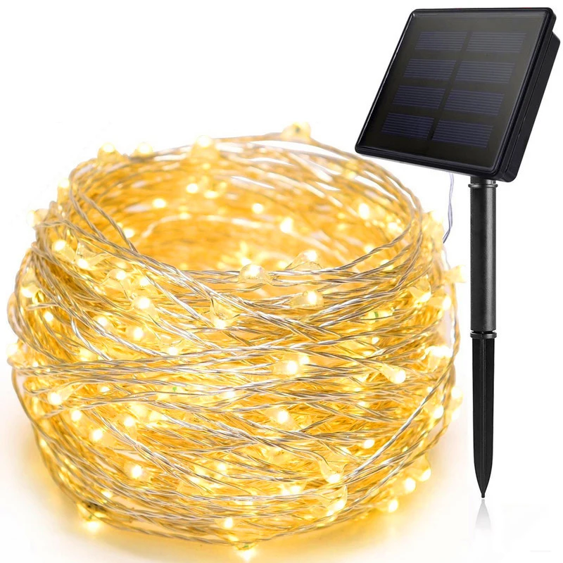 Imagem -04 - Luzes Solares ao ar Livre à Prova Impermeável Água Solar Fada Led Luz da Corda com Modos Luzes Cintilantes para Festa de Jardim Decoração de Casamento