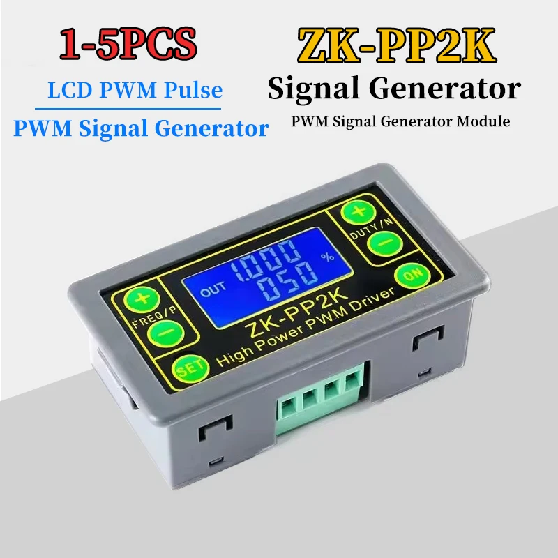 ZK-PP2K PWM Signal Generator 8A Driver Module for Motor/Lamp Dual Mode LCD PWM Pulse Frequency Duty Cycle Adjustable HuaXingFu