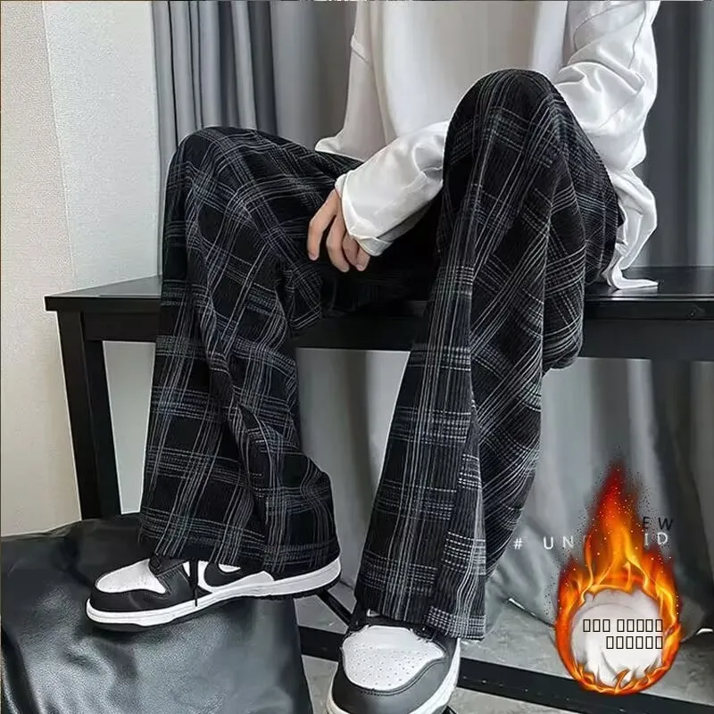 

Spring Autumn Corduroy Pants Men's Straight Leg Loose Wide Leg Long Casual Pants American Sle Versatile Dyeing And Bleaching
