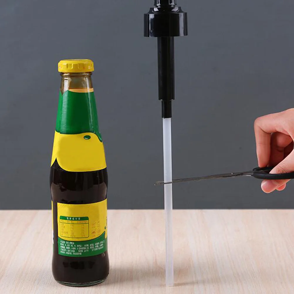 

2 Pcs Pressure Pump Head Oyster Sauce Bottle Long Nozzle Quantitative Food Grade Plastic Syrup Dispenser Oil Extruder Kitchen