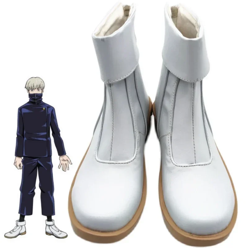 Anime Jujutsu Kaisen Inumaki Toge Cosplay Shoes Adult Unisex White Leather Boots Halloween Costume Props Accessories