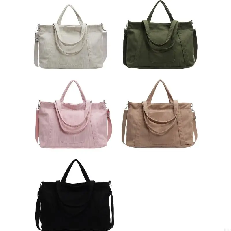 

Women Corduroy Bag Shoulder Bag Large Capacity Crossbody Bag Student School Bag