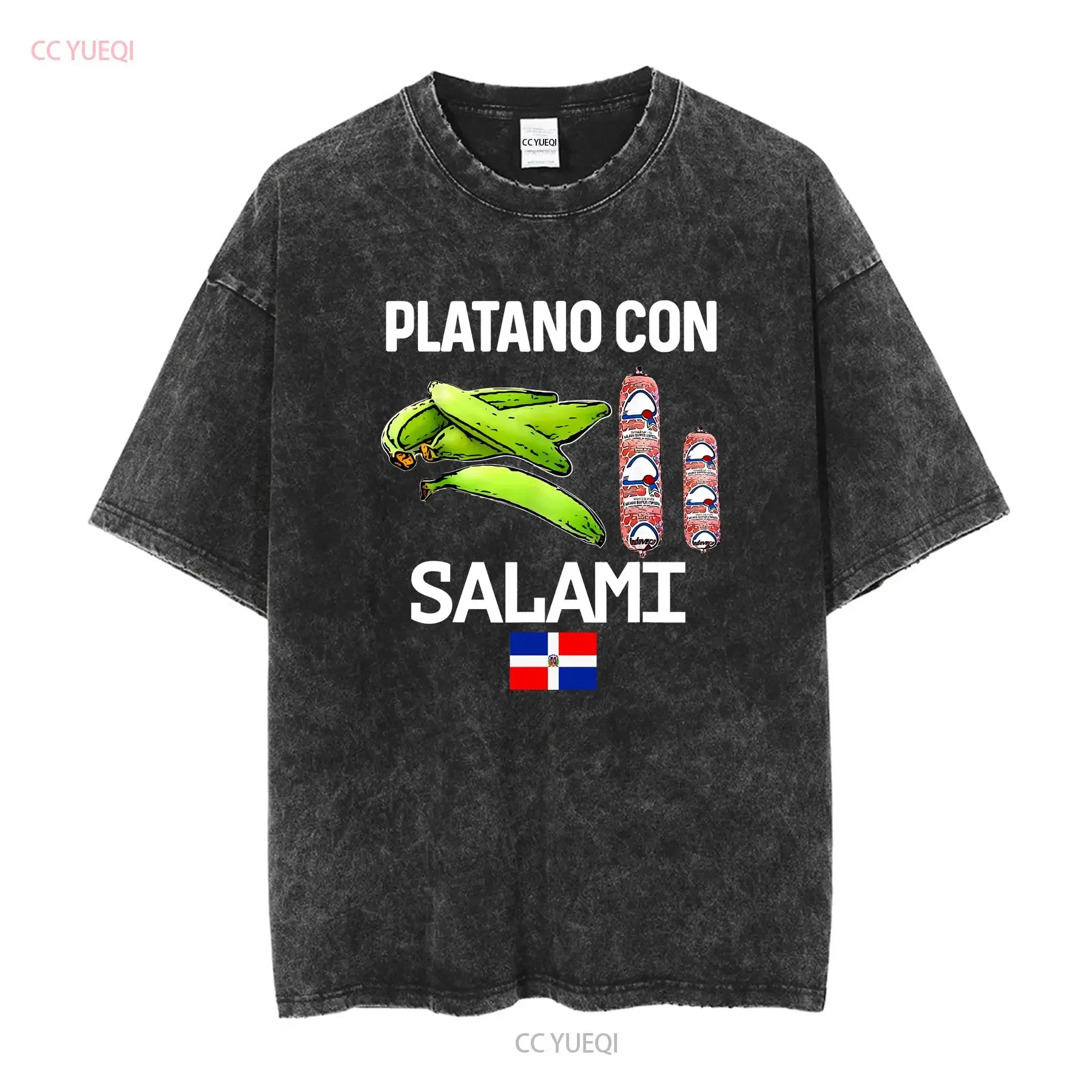 NEW LIMITED Dominicana Flag Dominican Republic Food Design T Shirt S 3XL vintage Washed streetwear Versatile homme