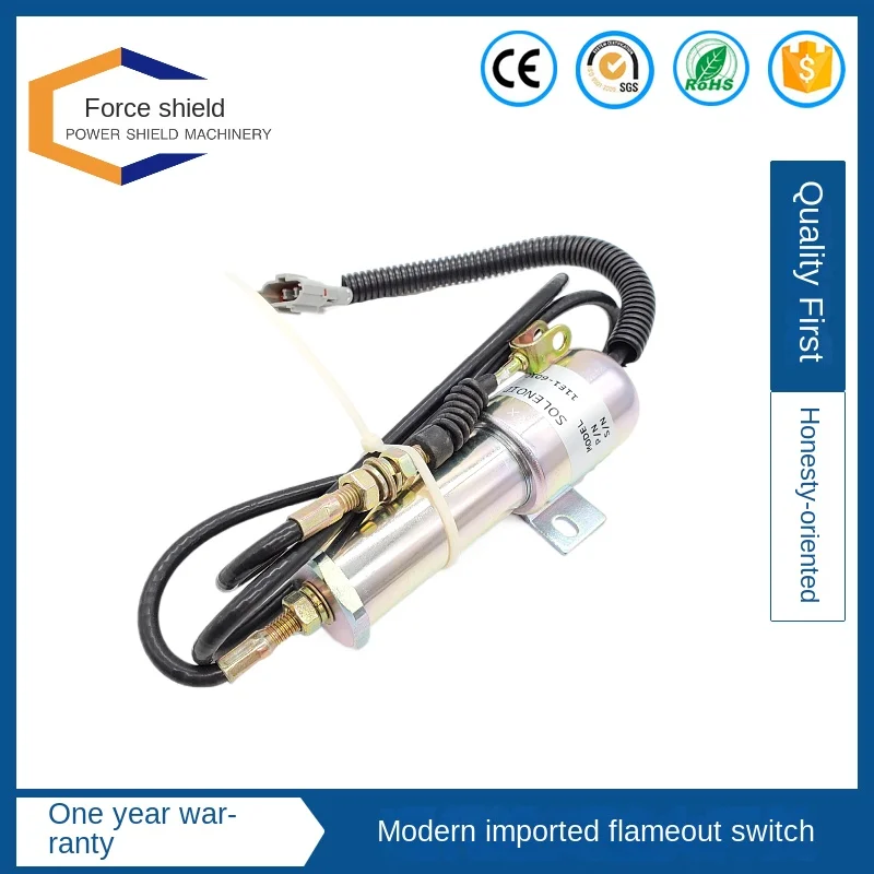 For Hyundai 210-5 215 225-7/9 Mitsubishi Engine Flame-out Switch Solenoid Valve Oil Shut-off Valve Excavator Parts