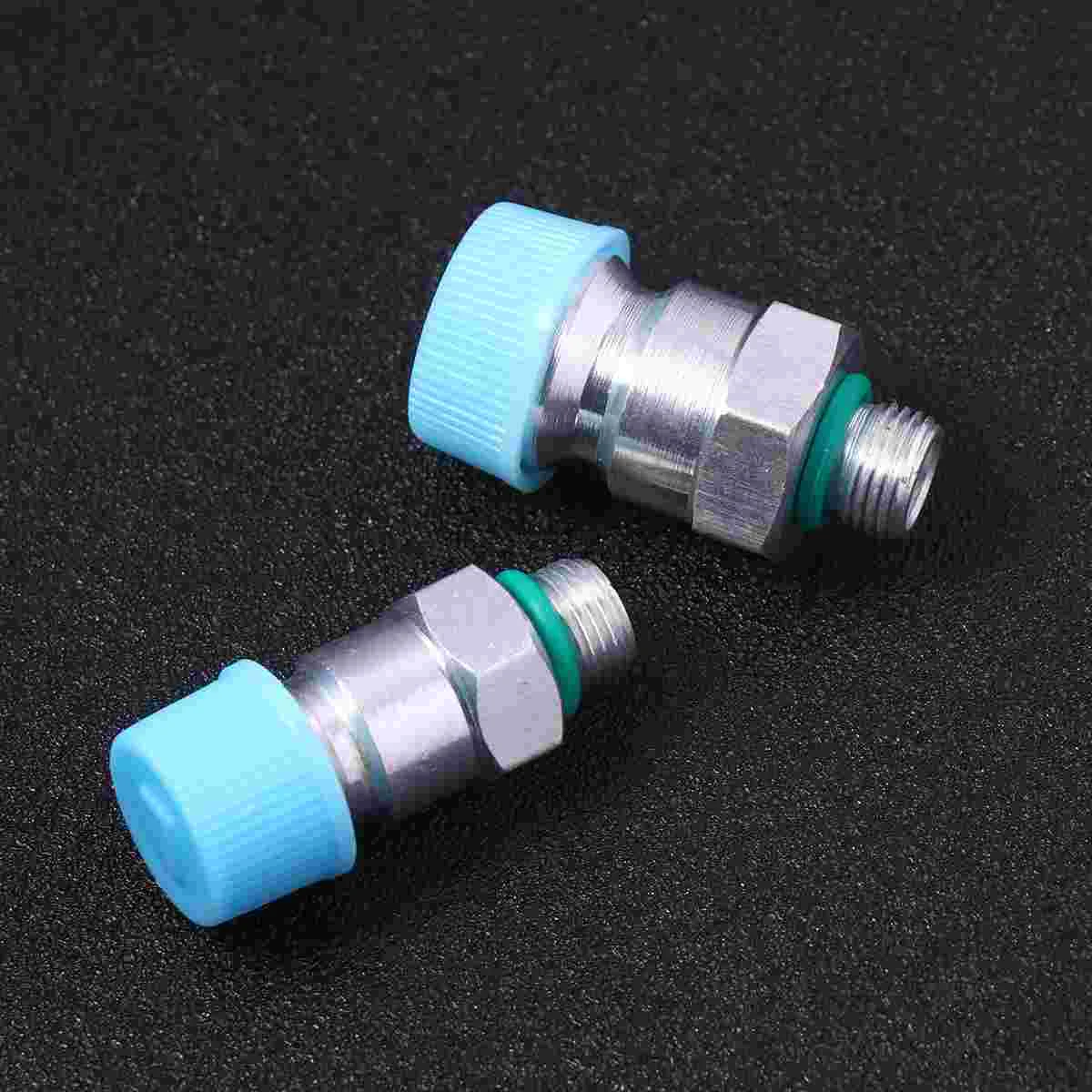 2 Pcs Fillingvalver134acoolingpipevalverefrigerantvalve Car Refrigeration Quick Coupler Low High Air Conditioning Hose