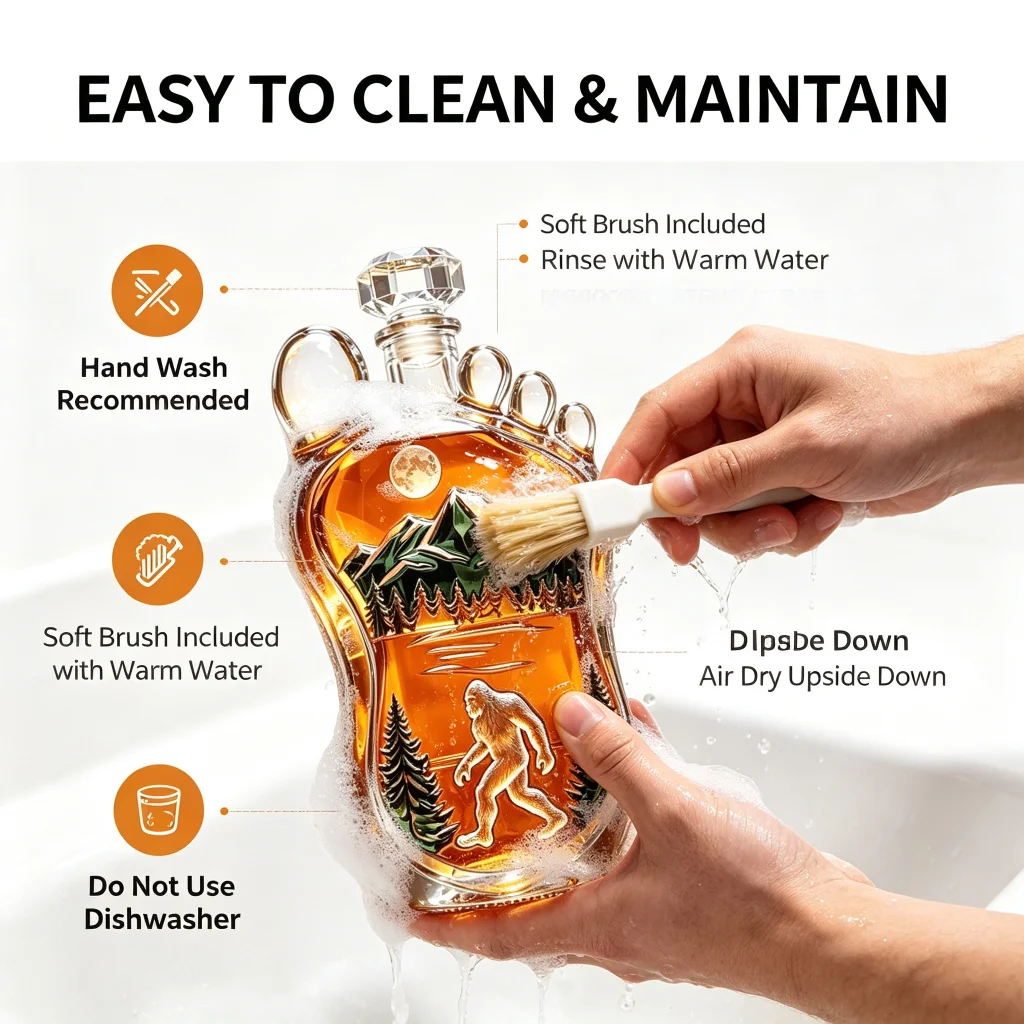 Unique Bigfoot Foot Shaped Liquor Bottle Premium Borosilicate Glass Whiskey Wine Spirit Decanter Hand Art Bar Ornament Ideal