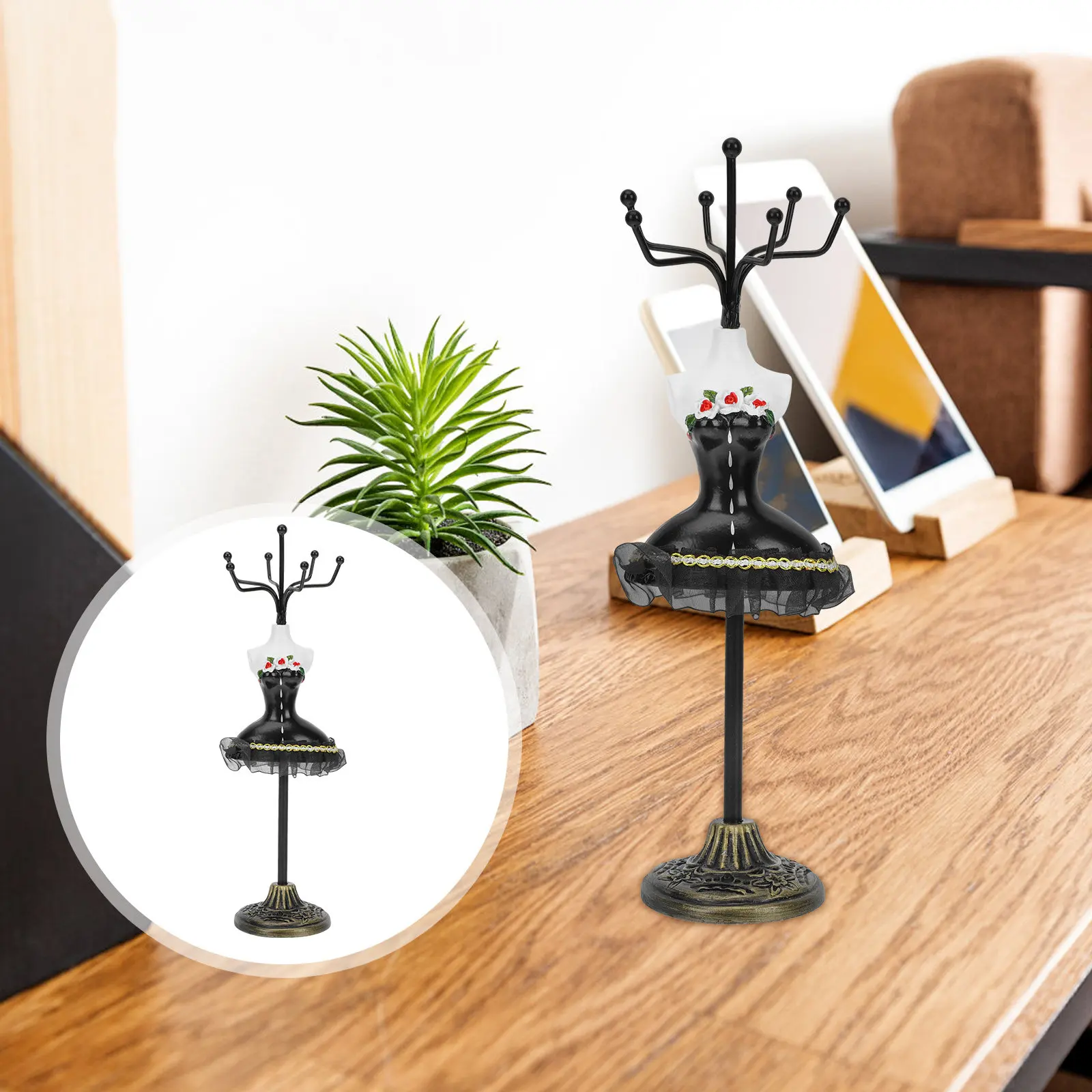 1Pcs Resin Jewelry Display Stand Earrings Holder Bracelet Organizer Rings Storage Rack Decorative Dresser Organizer for Bedroom