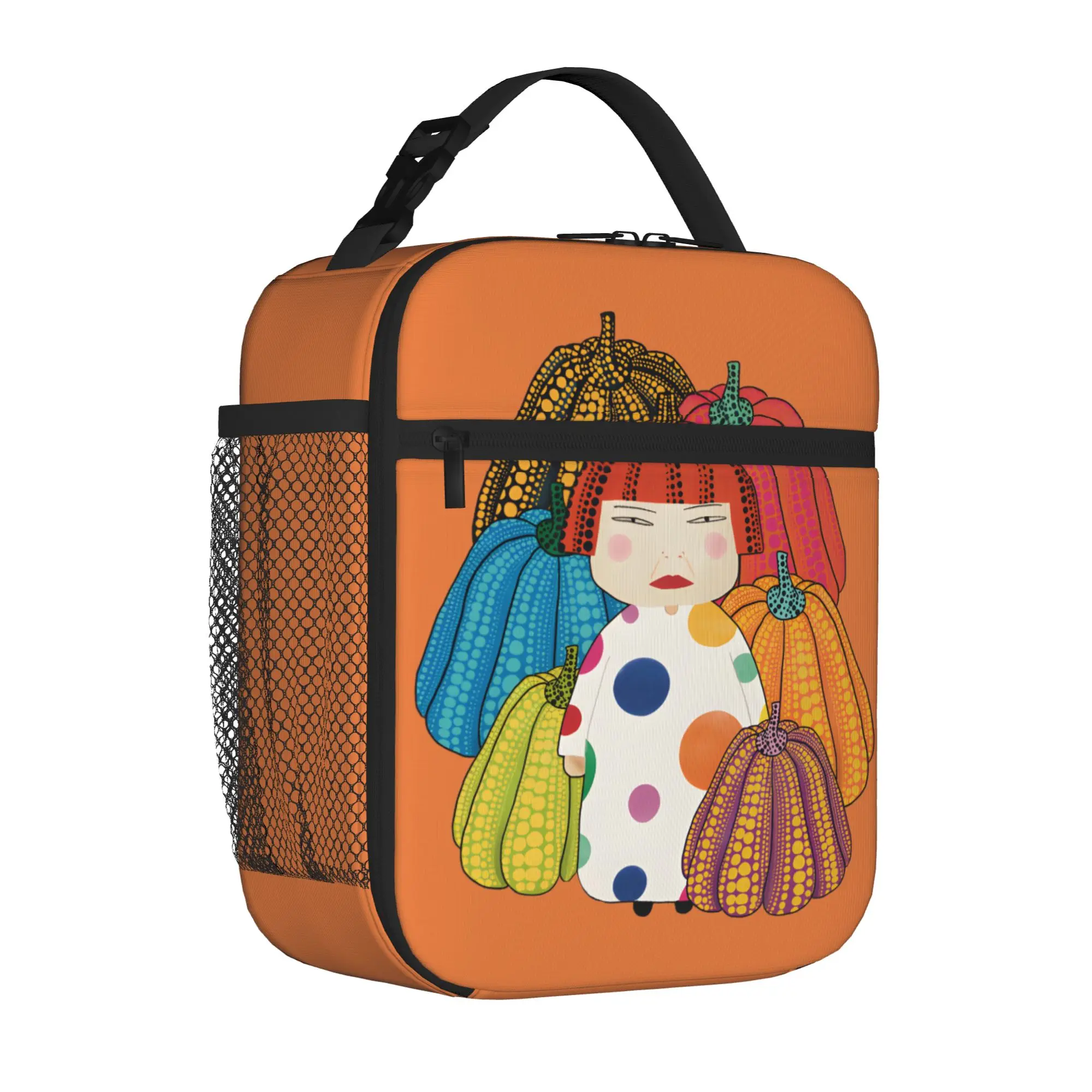 Y-Yayoi Kusama Colorful Pumpkins Thermal Insulated Lunch Bag for Picnic Portable Food Bag Container Thermal Cooler Lunch Boxes