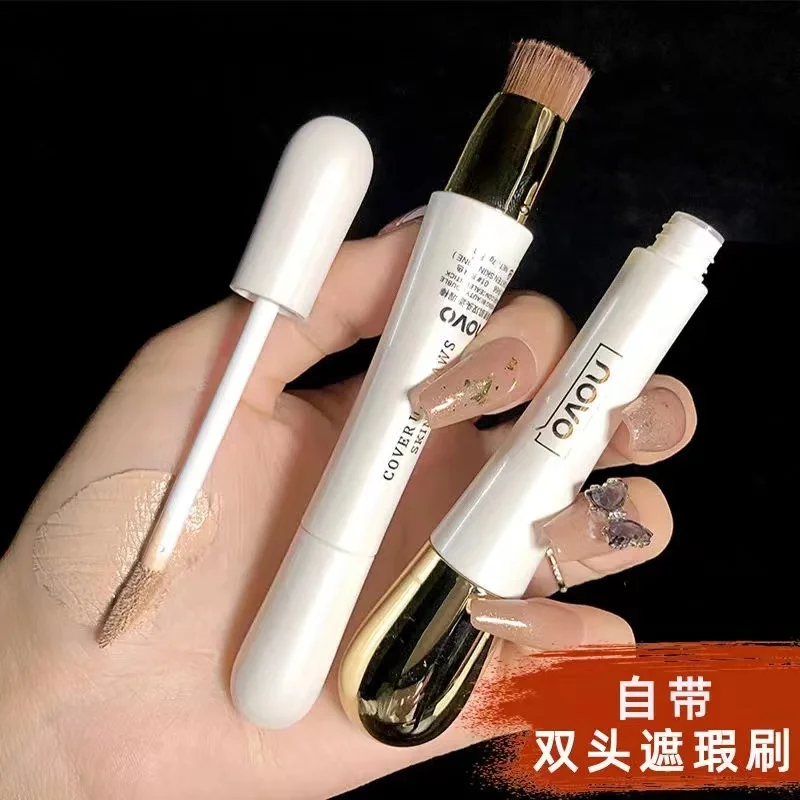 Novo cabeça dupla corretivo caneta corretivo bandeja caneta capa círculos escuros mancha acne marca corretivo para mulher umidade autêntica
