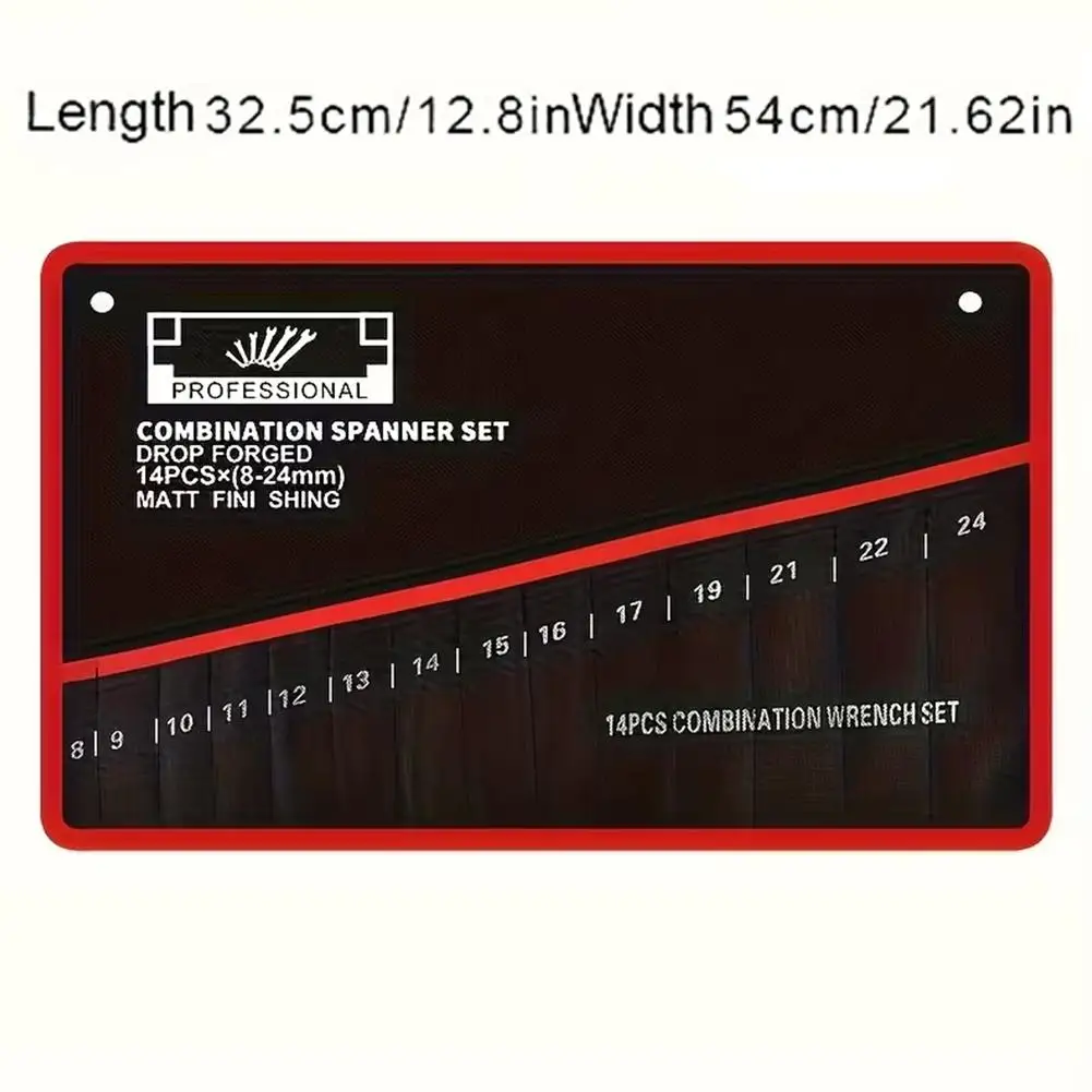14-Fach Rollbare Werkzeugtasche Tragbare Schraubenschlüssel-Organizer-Tasche Faltbare Schraubenschlüssel-Kit-Tasche für Handwerkzeug-Aufbewahrung – Detail 11