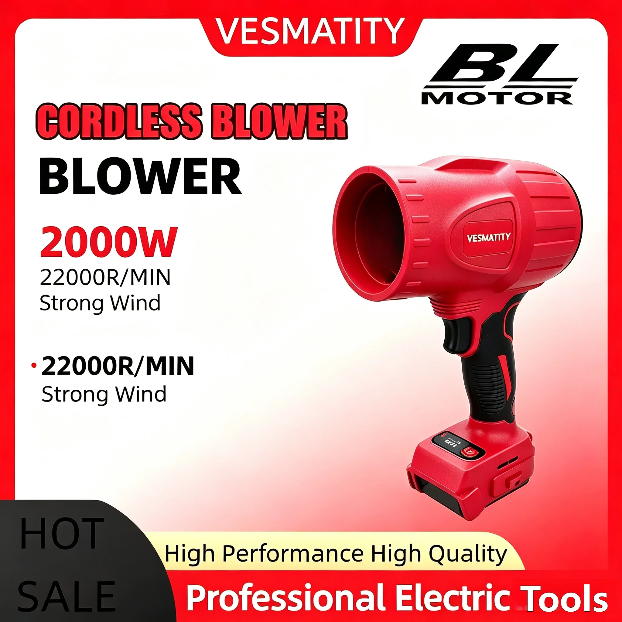 Dryer Car Blower - Pistola soffiatrice elettrica senza fili potente,
