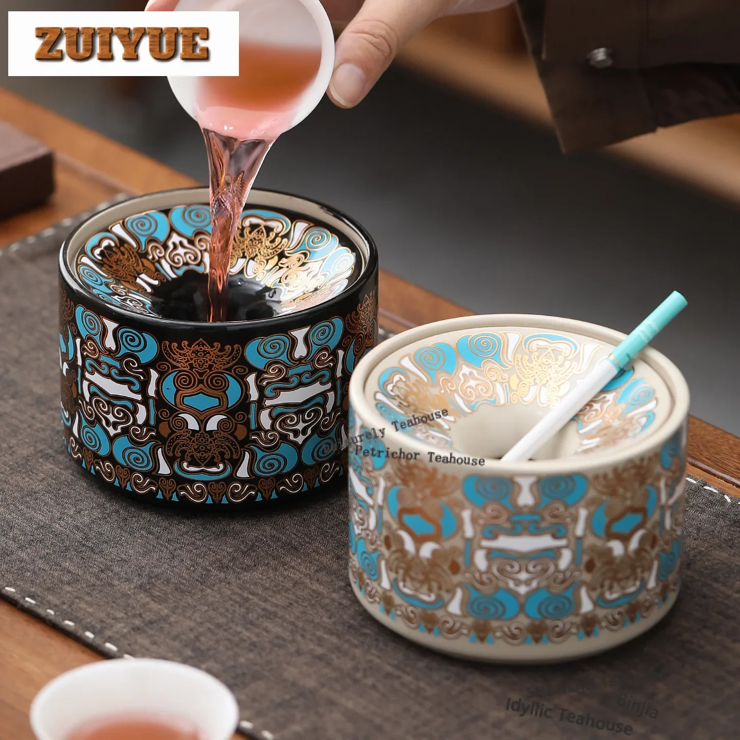 

Taotie Funnel-shaped Ashtray Retro Anti-odor And Anti-smoke Ashtray Ash Tray Weed Smoking Teaset Accessories Decoration Craft