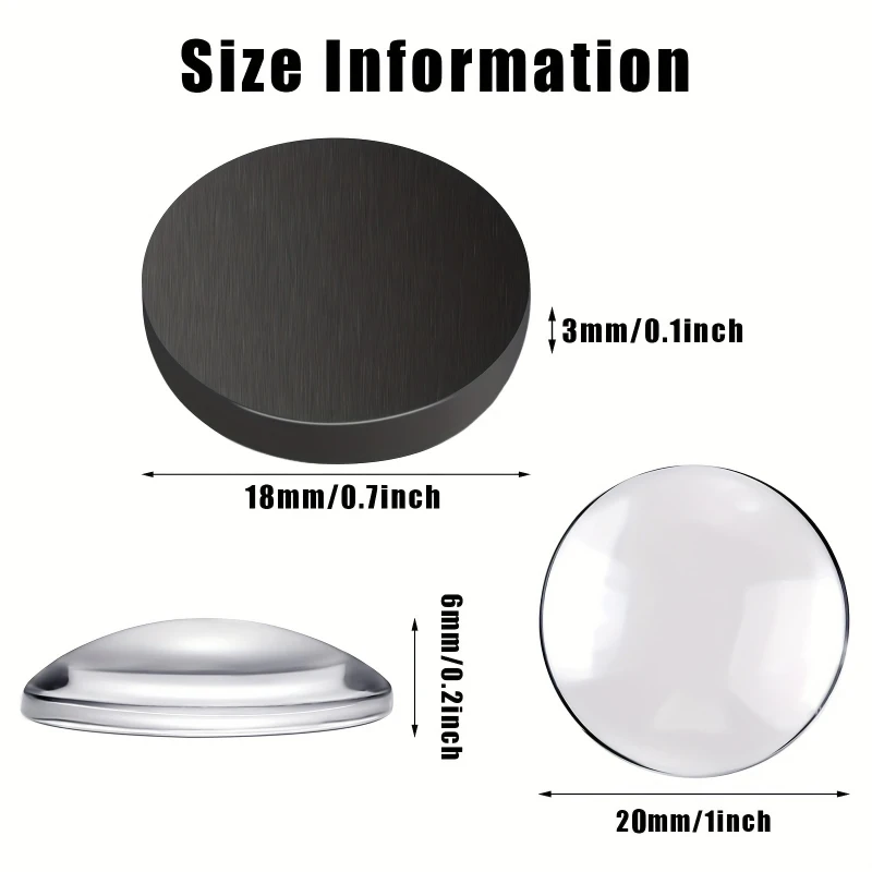 50Sets Craft Magnets Glass Ceramic Ferrite Magnet with Adhesive Backing and Transparent Clear Glass for DIY Craft Fridge Magnet