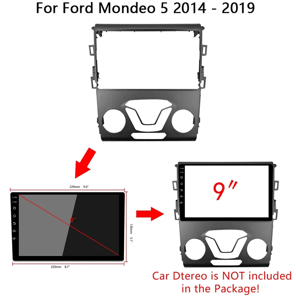 9inch 2din Car radio Frame Adapter for ford mondeo Fusion 2013-2017 big screen Android Radio Dask Kit Fascia