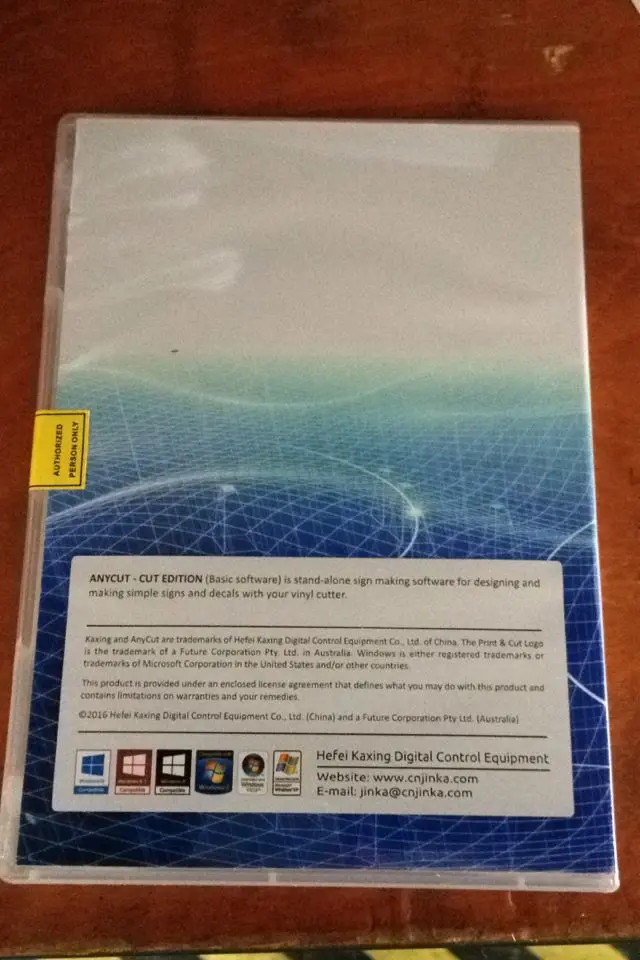 Anycut software cutter plotter professional version that includes the CUT AND OUTLINE serial and activation code insert a qr