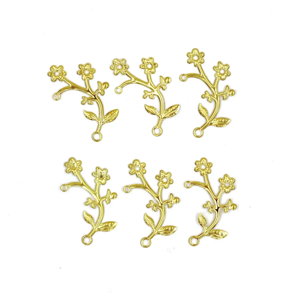 

500 шт. позолоченные цветочные ветки и листа, подвесные соединители 47x27 мм, сделай сам, головные уборы в этническом стиле, принадлежности для рукоделия, украшение одежды