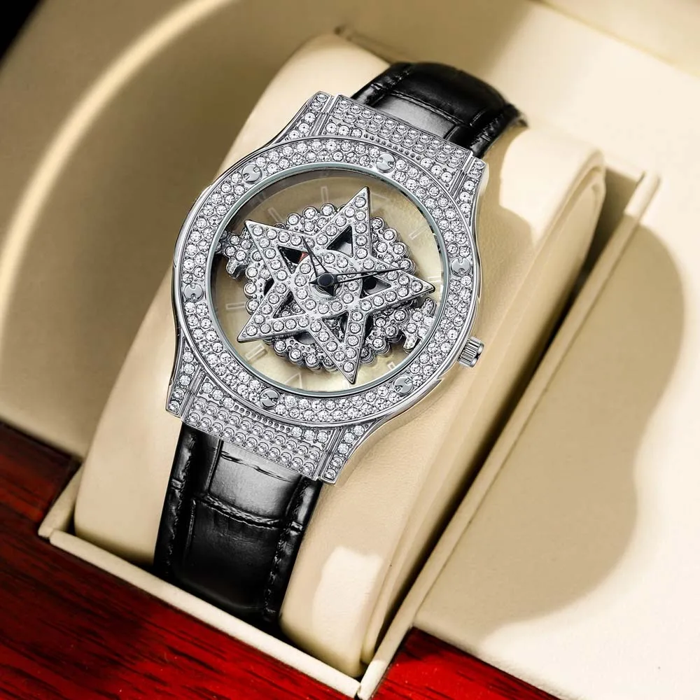 Orologio da donna GEDI Fiocco di neve 360 °   Quadrante rotante, design unico scavato, orologio da polso al quarzo - Orologio da donna elegante e di fascia alta