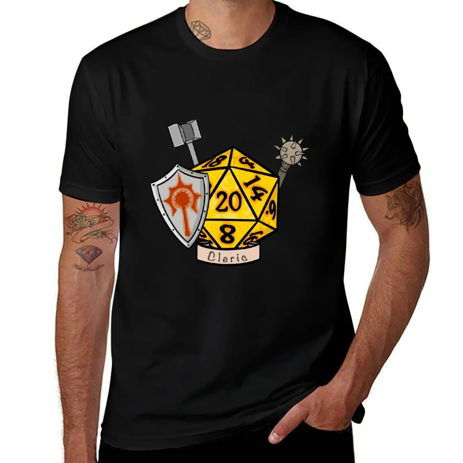DnD D20 class cleric T-Shirt Summer Casual Loose T-Shirt