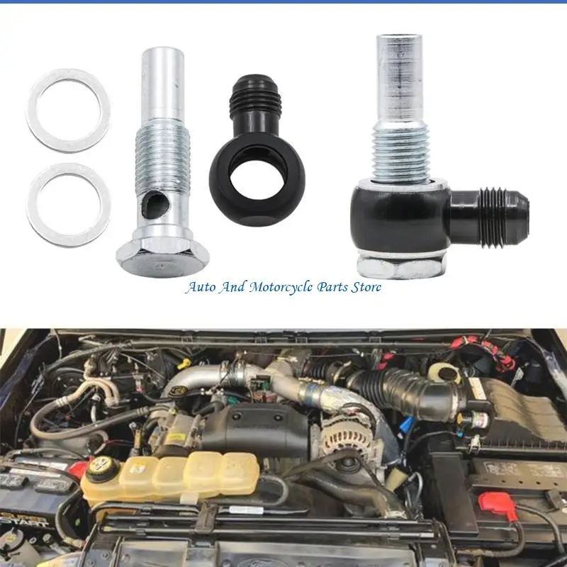 P9FD 6ANx1/4NPSM 4L80E トランスミッションオイルクーラー用 90 度バンジョーフィッティングコーン