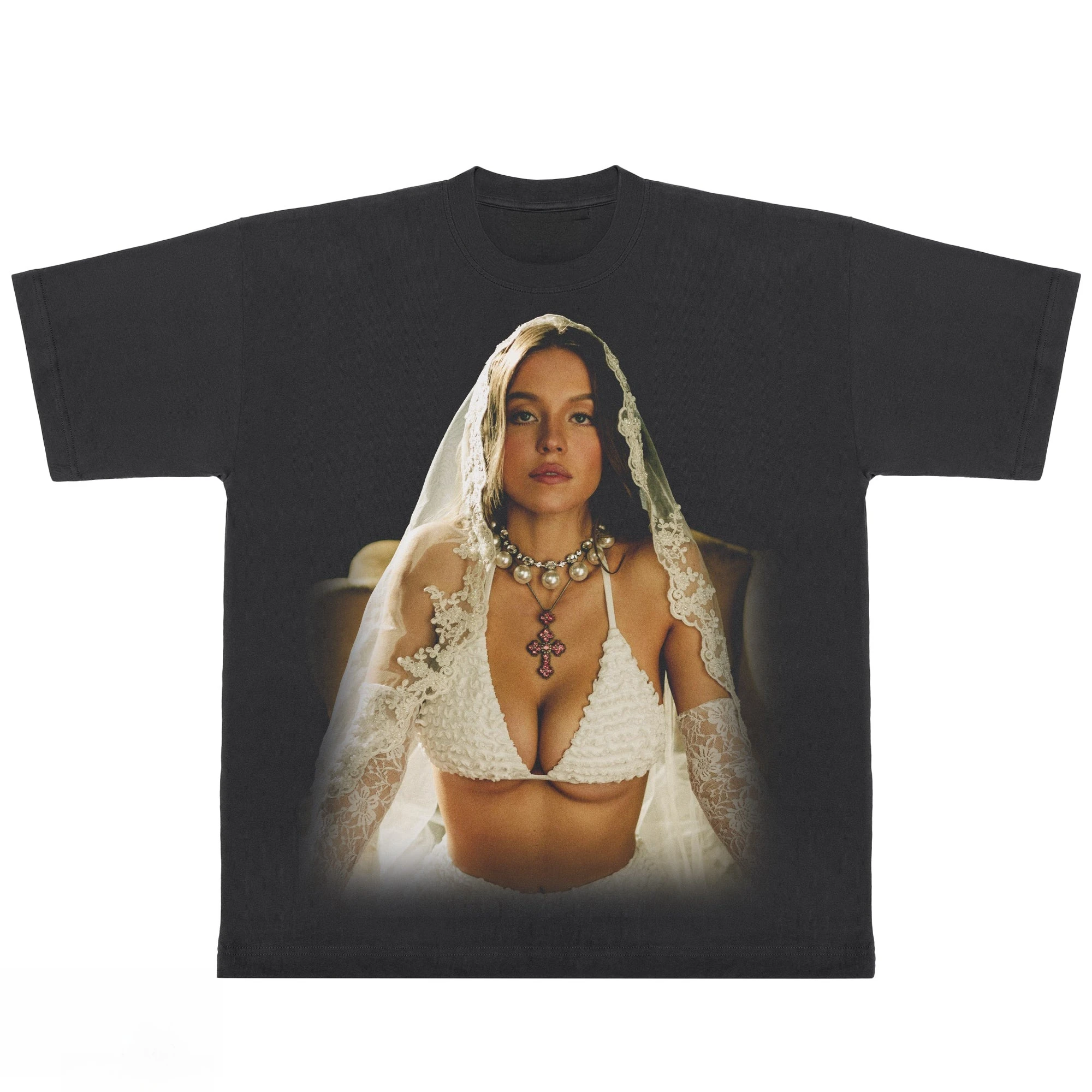 SYDNEY SWEENEY Print T-Shirts Men Women Oversized Y2k Street Hip Hop Short Sleeve Harajuku Male Female High Quality Clothing Tee