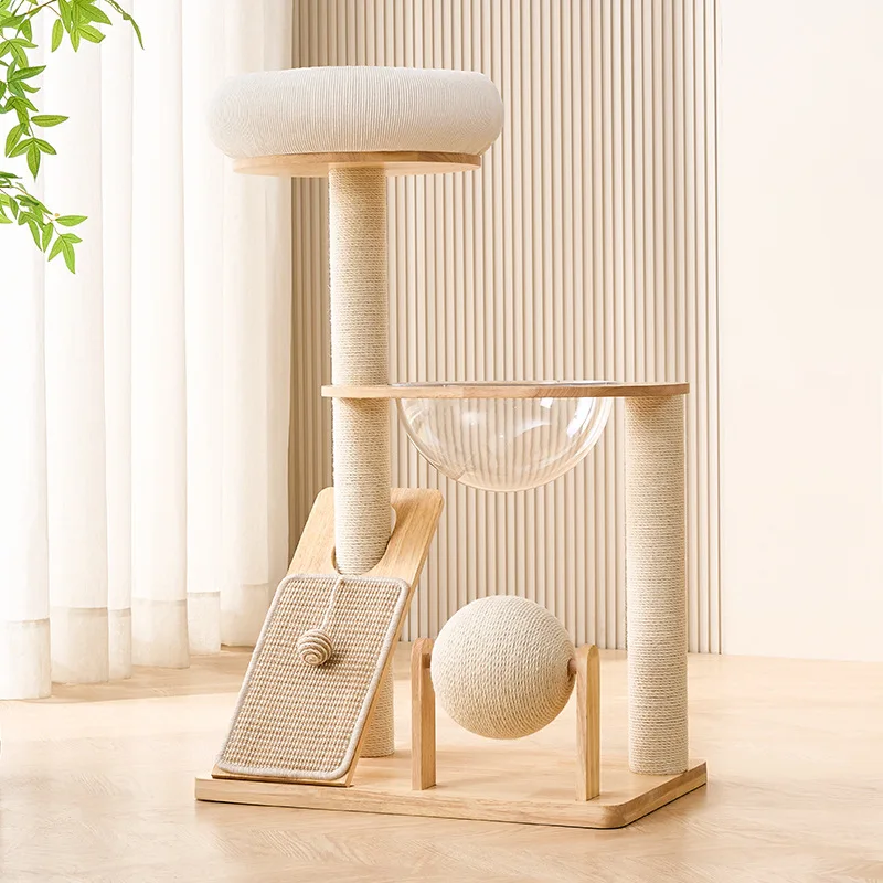 

Nest Integrated Household Does Not Occupy An Area of Solid Wood Tree Vertical Scratching Board Space Capsule Pet Supplies