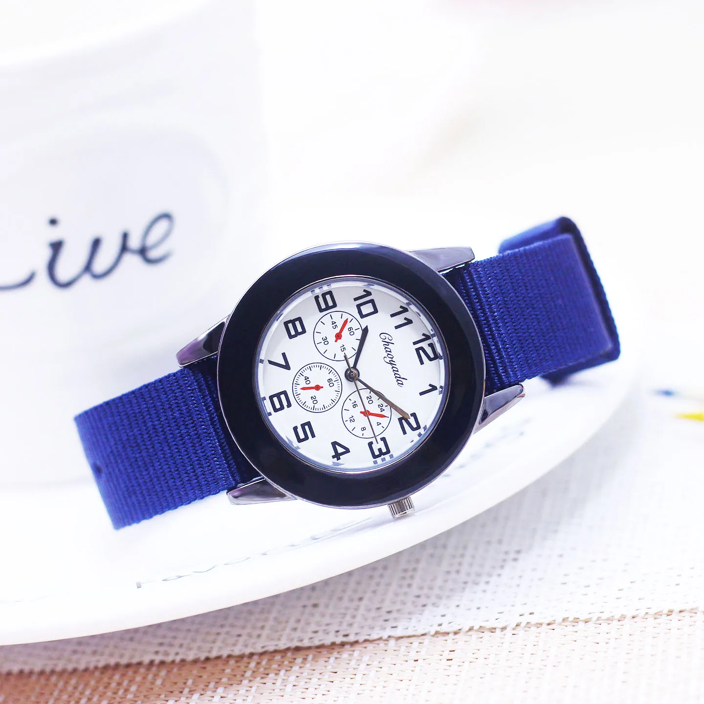 children man cool canvas strap wristwatches pupils students casual sports Durable Removable Watch Strap watches waterproof watch