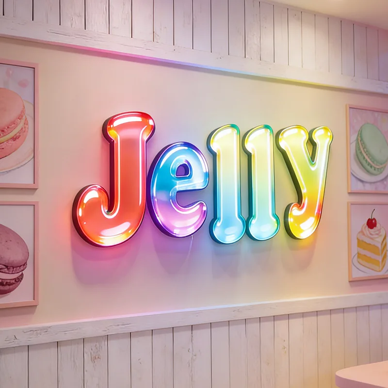 Gradual change jelly luminous word ins wind acrylic LED letter light translucent neon decorative light bedroom ambient light