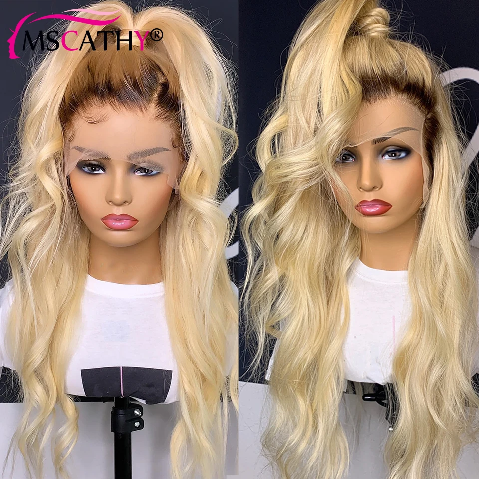 13x6 Body Wave 613 Blonde Ombre Human Hair Wigs For Women 13x4 Transparent Lace Frontal Wig Preplucked Brazilian Remy Hair Wigs