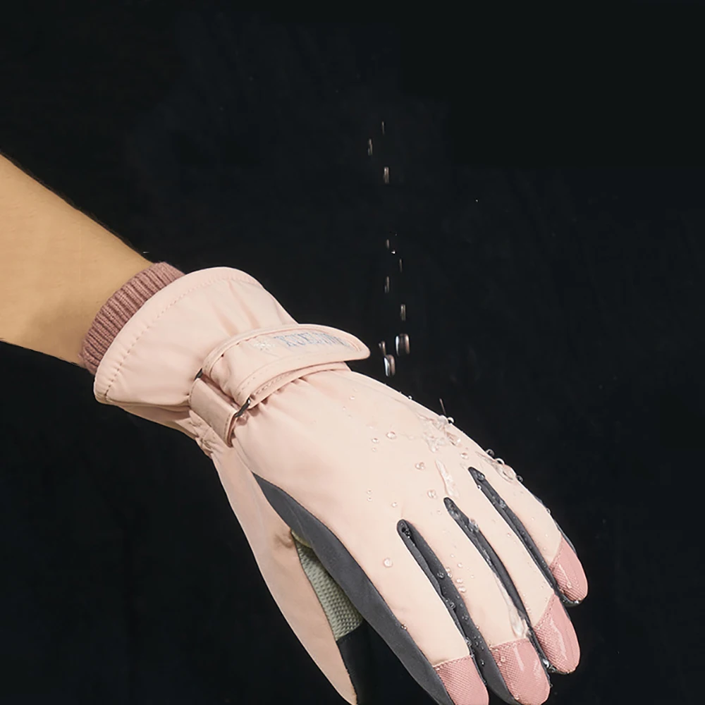 قفازات التزلج مقاومة للماء والرياح - قفازات الثلج الدافئة السميكة، قفازات على الجليد، قفازات الشتاء لركوب الدراجات بشاشة تعمل باللمس