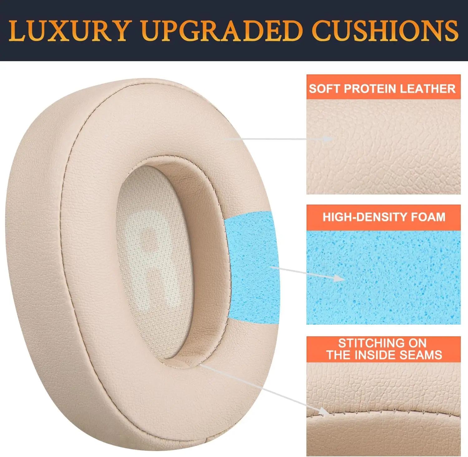 وسادات الأذن وعصابة الرأس لسماعات JBL Tune 700BT، 710BT، 720BT، 750BTNC، 760NC، 770NC استبدال وسائد الأذن