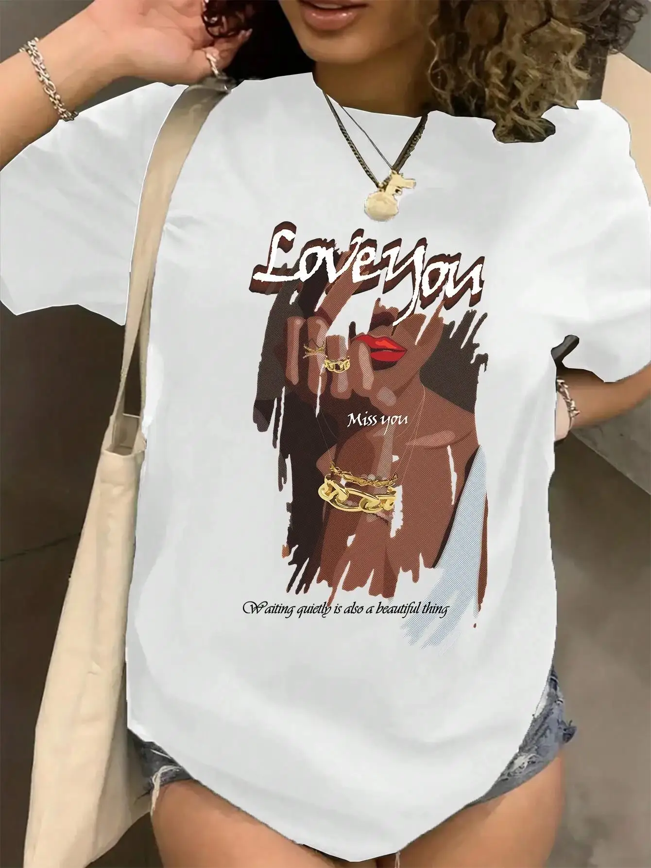Liebe Dich Lustige Schöne Druck Weibliche T-shirts Atmungsaktive Casual T-Shirts Sommer Mode Kurzarm