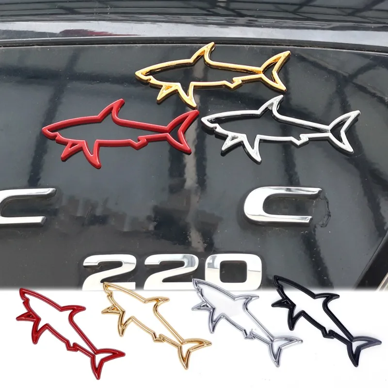 

New 3D Car Styling Sticker Metal Hollow Fish Shark Emblem Badge Decals Automobiles Motorcycle Computer Fuel Cap Accessories