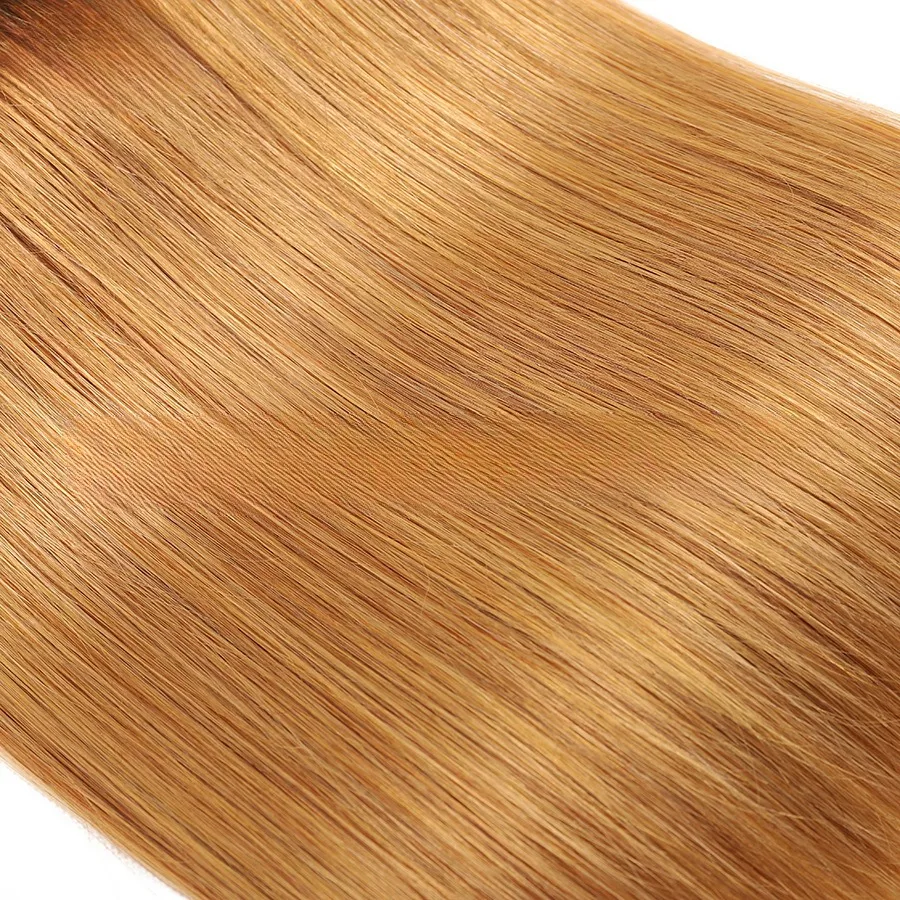 12-26 pollici 1 b27 Ombre biondo brasiliano Remy fasci di capelli umani lisci 100 g/pz estensioni dei capelli a doppia trama per la testa piena