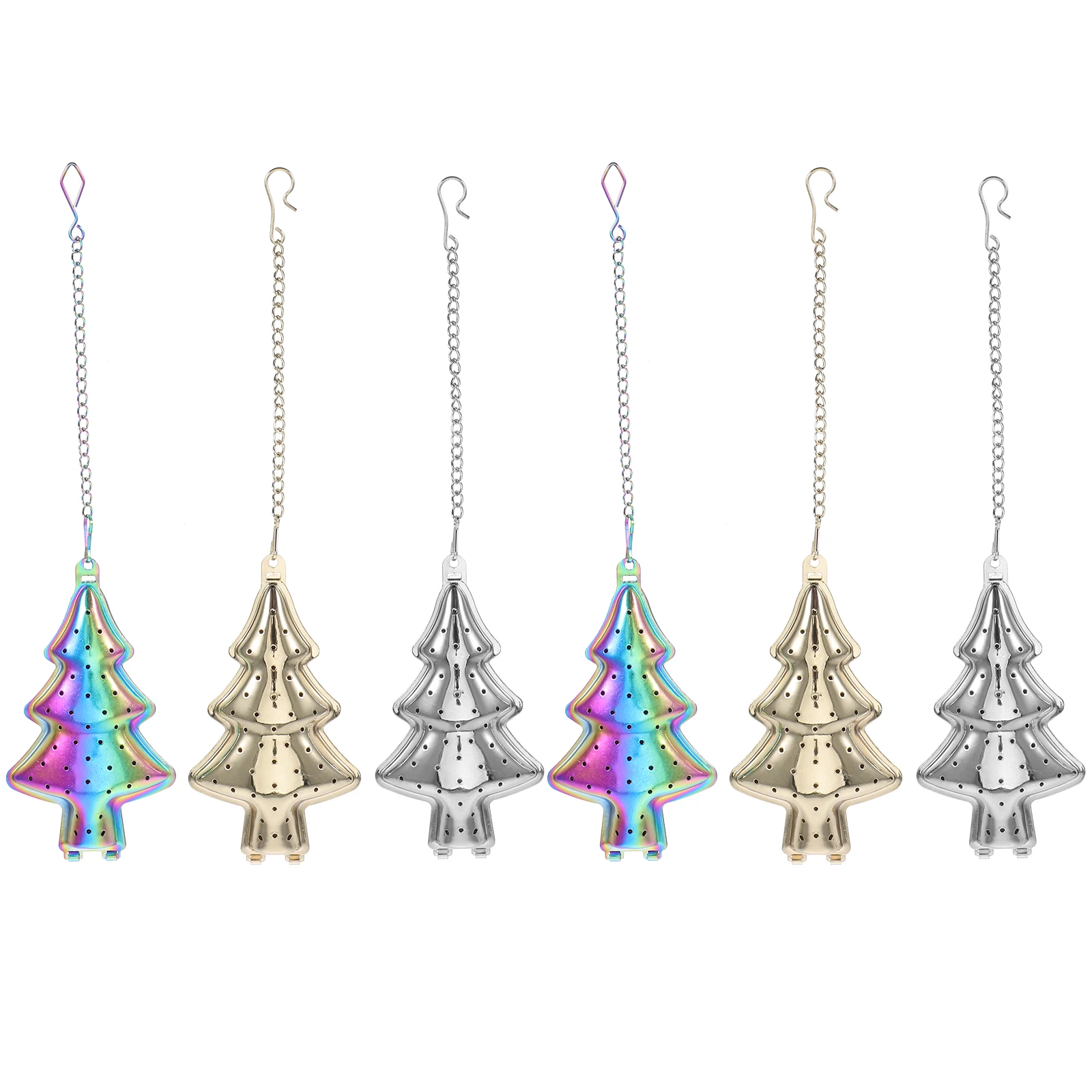 

6 шт., фильтры для чая из нержавеющей стали, подвесные кухонные ситечко для чая для листового заварки трав, домашний ресторан, использование