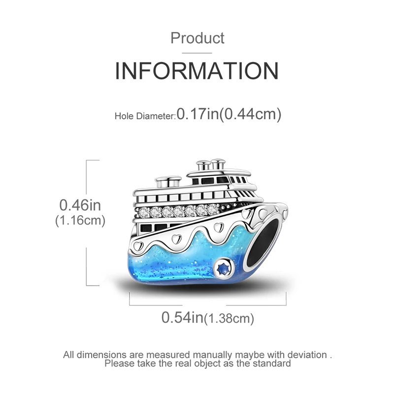 المعلقات كروز المحيط الأزرق 925 فضة مطلي الخرز الأصلي صالح 925 سحر سوار مجوهرات Diy بها بنفسك غرامة هدايا للنساء