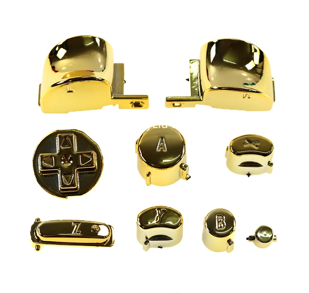 10ชุด Chrome ชุด D แผ่นเปิดปิดปุ่มสำหรับ GameCube ชุดปุ่มสำหรับ NGC เปลี่ยน