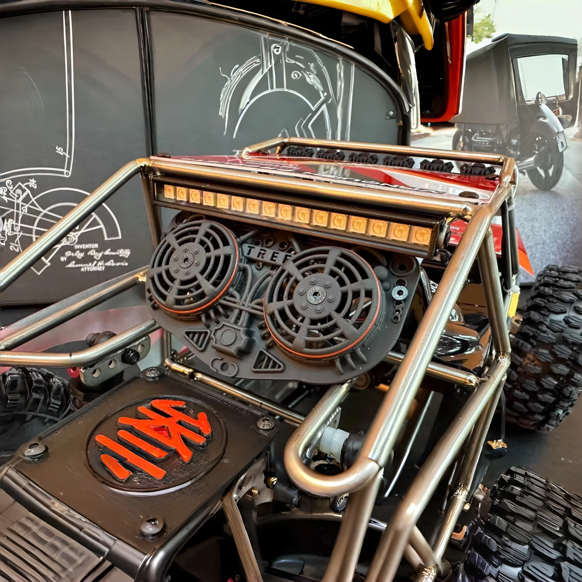 Simulated Hot Fan Radiator Decoration for 1/10 RC Rock Crawler Upgrade VP H10 Optic Traxxas UDR AXIAL SCX10 RC4WD VS4-10 PHOENIX view 2