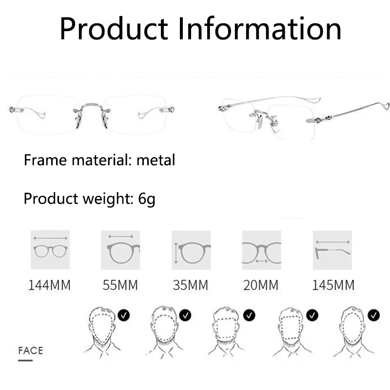 Lunettes de lecture sans monture anti-lumière bleue pour hommes et femmes, lunettes presbytes, lunettes flexibles, sans cadre, ultralégères, mode