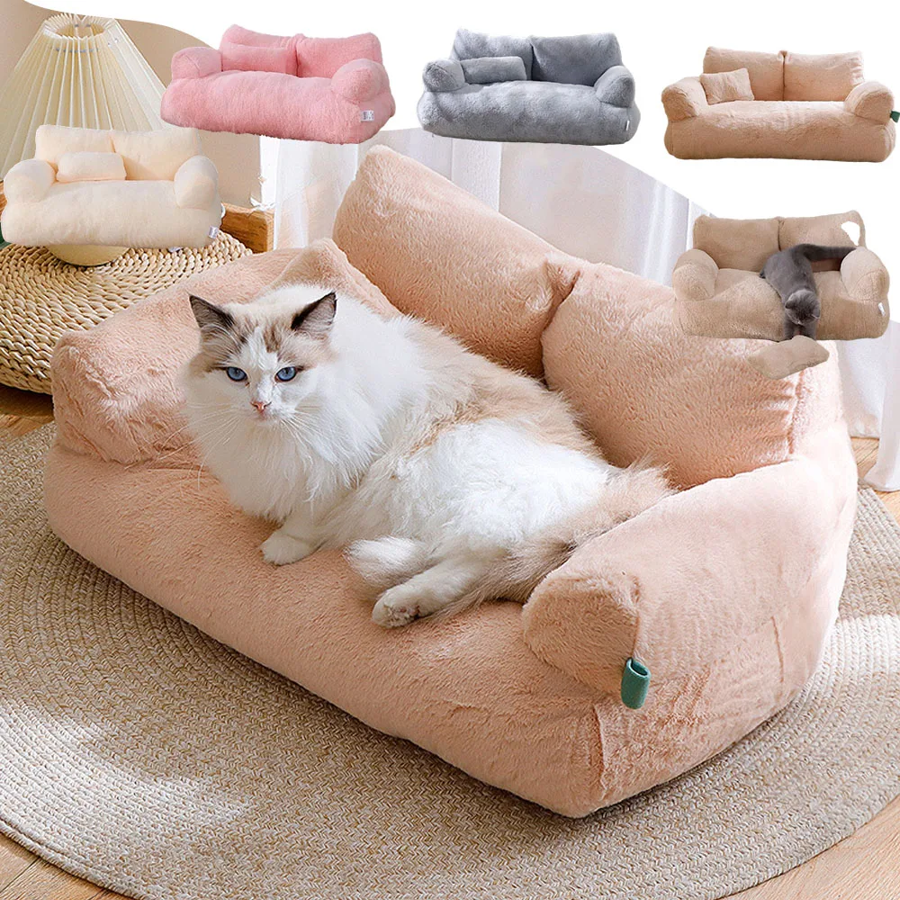 

Fluffy Plush Cats Bed Dog Mat Beds Goods Pet Puppy Accessories Kitten Cushions Houses Habitats House Sleep Lits Pour Chat 고양이침대
